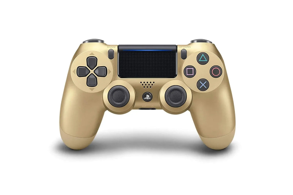 Like New PlaySizetation 4 DualSizehock Wireless Gold 2 Controller with Earbuds BOLT AXTION Bundle