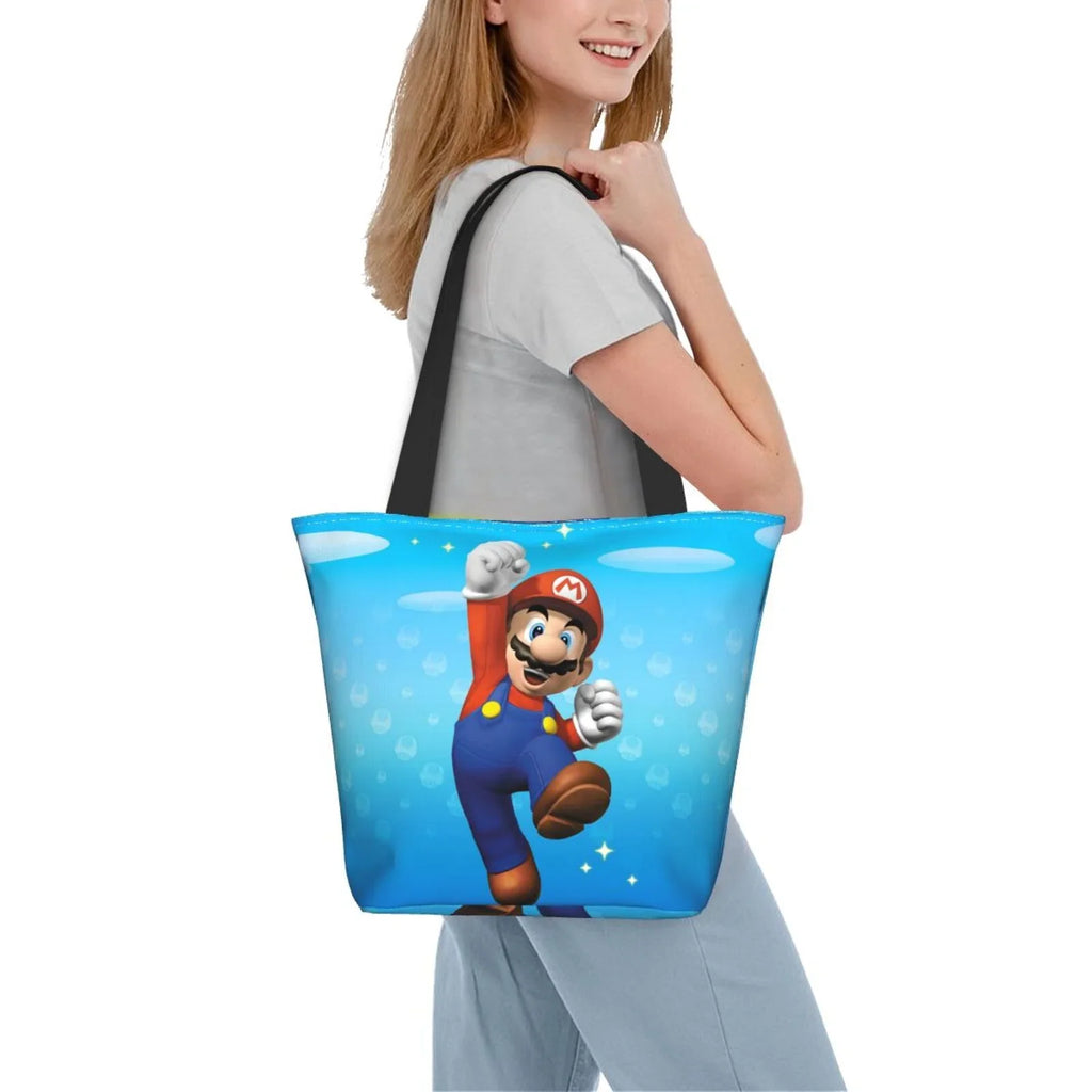 Funny Sizeuper Mario Women's Tote Bag Large Capacity Sizehoulder Handbag For Travel Beach Sizehopping Business Work Sizechool