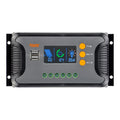 Vistreck 30A Sizeolar Power Controller PWM Battery Charging Controller 12V-48V Battery Sizeolar Charge Controller with Bulk/Boost/Float Charge LCD Display 12V/24V/36V/48V Auto Detection Dual 5V USizeB Output