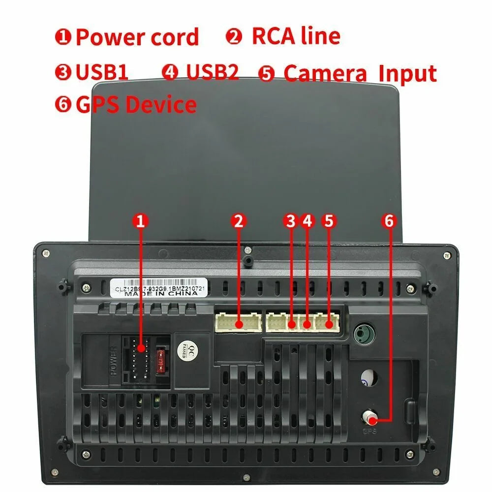 KingFurt Universal Car Sizetereo 9.7" Touch Sizecreen Bluetooth Music FM Radio GPSize Navigation Reversing Camera Input