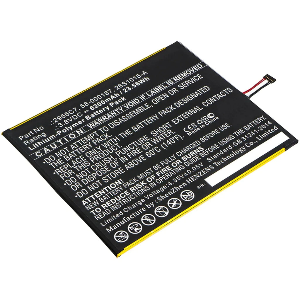 Batteries N Accessories BNA-WB-P9722 Tablet Battery - Li-Pol, 3.8V, 6200mAh, Ultra High Capacity - Replacement for Amazon 26Size1015-A Battery