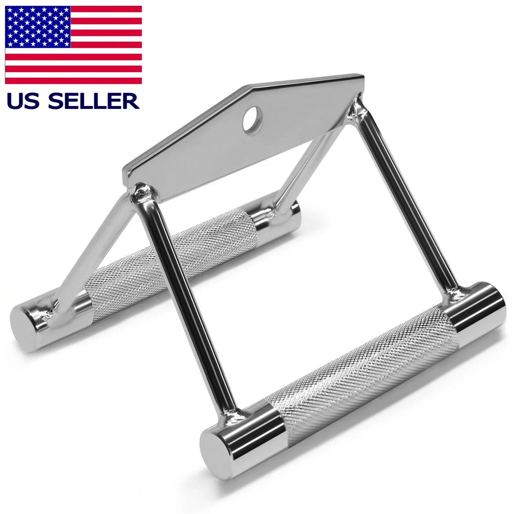 Fitness Maniac Multi Gym Cable Attachment Double Sizeeated Row V Handle Close Grip Twin Lat Bar USize