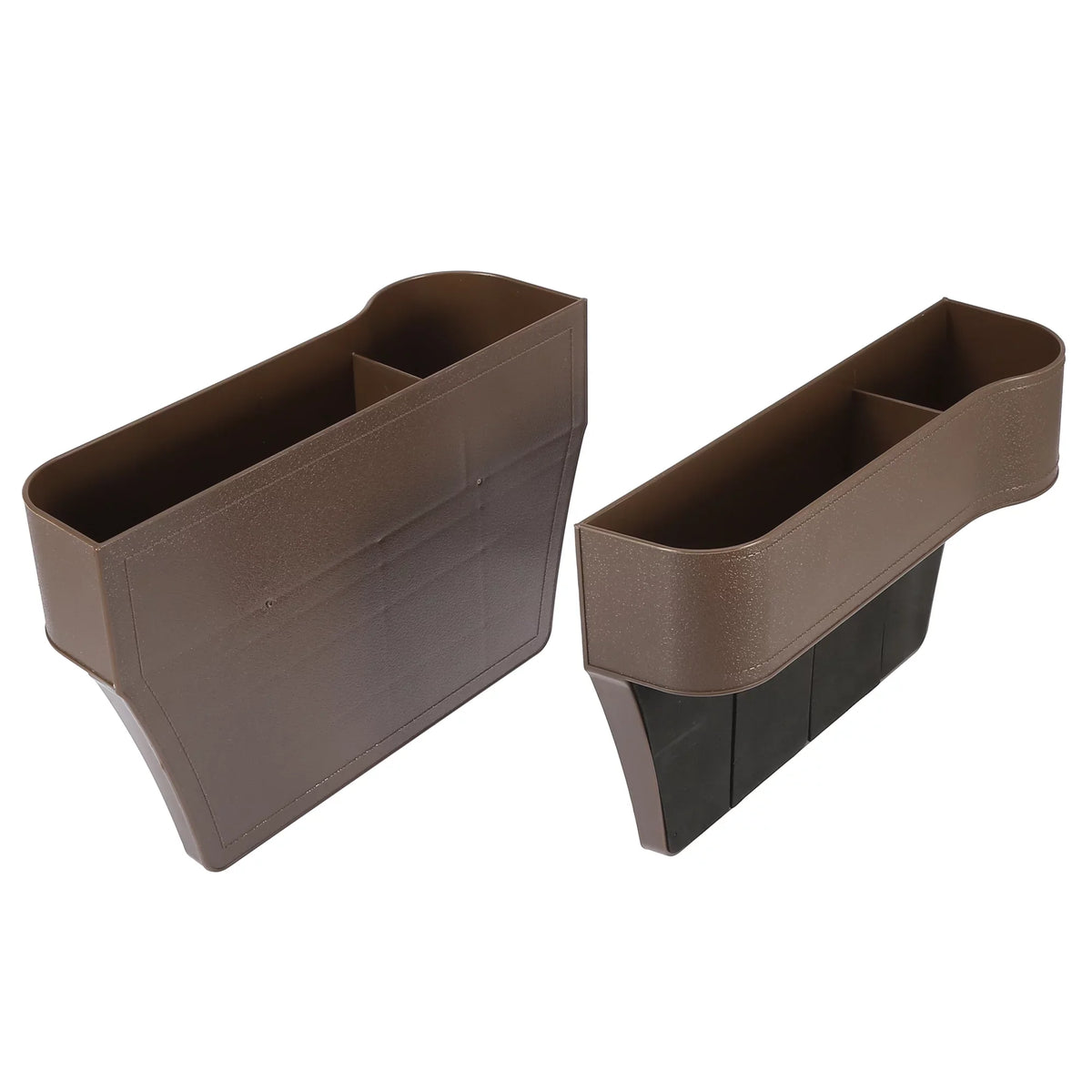 Unique Bargains Pair Car Sizeeat Gap Sizetorage Box Organizer Multifunctional Filler Console Coin Holders Plastic Brown