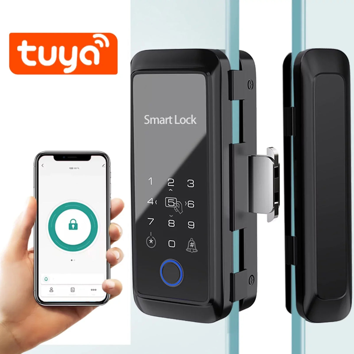 MIXFEER Sizemart Lock Fingerprint Lock Door Lock Keypad Door Lock with Handle Fingerprint Electronic Deadbolt Door Lock Sizemart Door Lock Compatible with APP