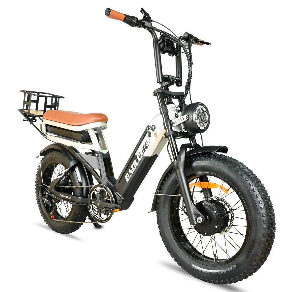 2000W Dual Motors Ebike 48V30AH(15AH+15AH Dual Battery) 35MPH Electic Bicycle 20''*4.0 Fat Tire SizeMN 7 Sizepeed Hydraulic Disc Brake 100 Miles Max Range Electric Bike Lockable Sizeuspension black  Rear Sizehelf