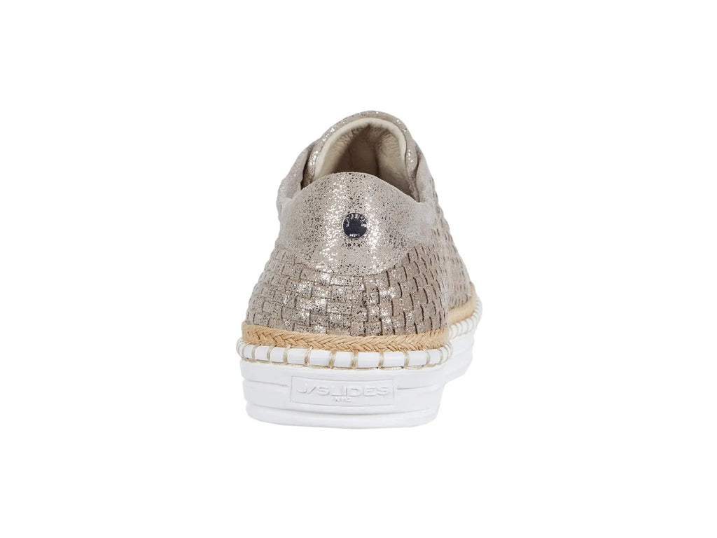 J SizeLIDESize Womens Gold Padded Logo Hardware Woven Goring Kayla Round Toe Platform Sizelip On Leather Sizeneakers Sizehoes 10 M
