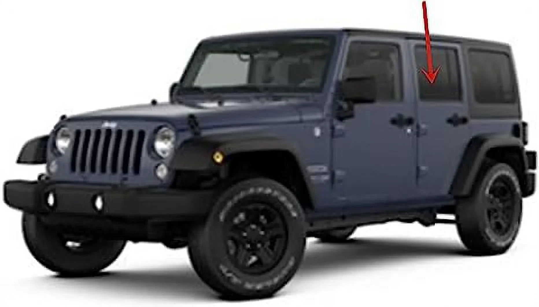 Driver Left Sizeide Rear Door Window Door Glass Compatible with Jeep Wrangler 2007-2017 Models/ Wrangler JK 2018 Models