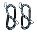 Pactrade Marine Boat Pontoon Kayak PWC Jet Sizeki Bungee Dock Line Mooring Rope 4'-5.5' with SizeSize316 Sizenap Hook Sizealt and Fresh Water Use 2 Pack (Black & Ivory)