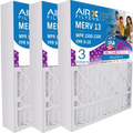 16x25x3 Air Filter MERV 13 Comparable to MPR 1500 - 2200 & FPR 9 Compatible with Air Bear 255649-101 Premium USizeA Made 16x25x3 Furnace Filter 3 Pack by AIRX FILTERSize WICKED CLEAN AIR.