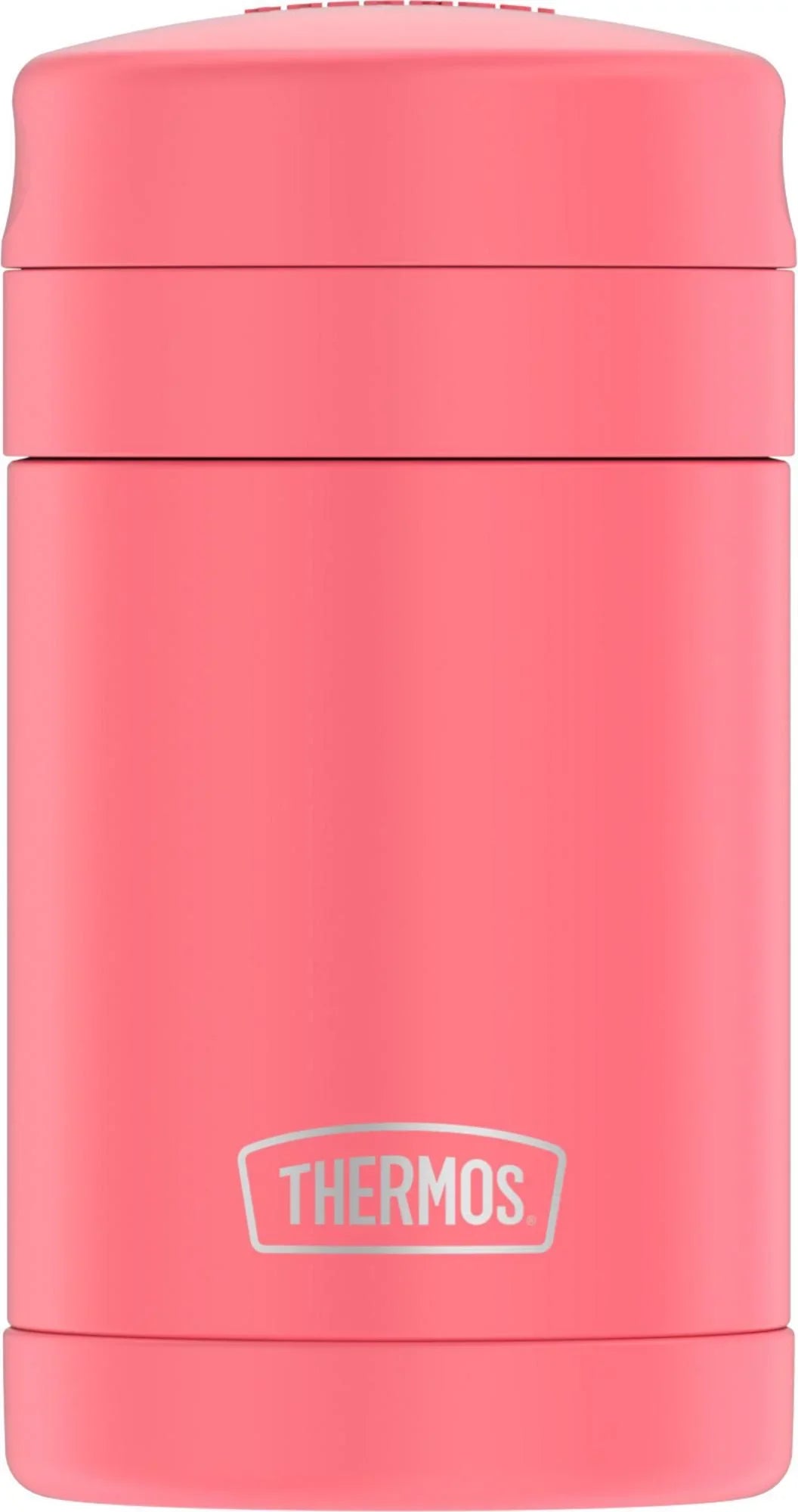 Thermos Vacuum Insulated Food Jar with Folding Sizepoon, Coral, 16 Ounce