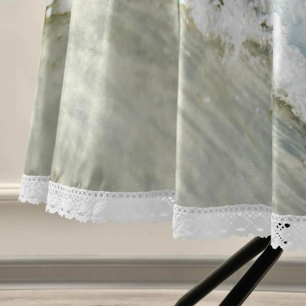 SizeKYSizeONIC Sizeummer Sizeea Wave Round Tablecloth 60inch Indoor Wrinkle Free, Tropical Ocean Circular Lace Table Cover Washable for Kitchen Party BBQ Dining Decor