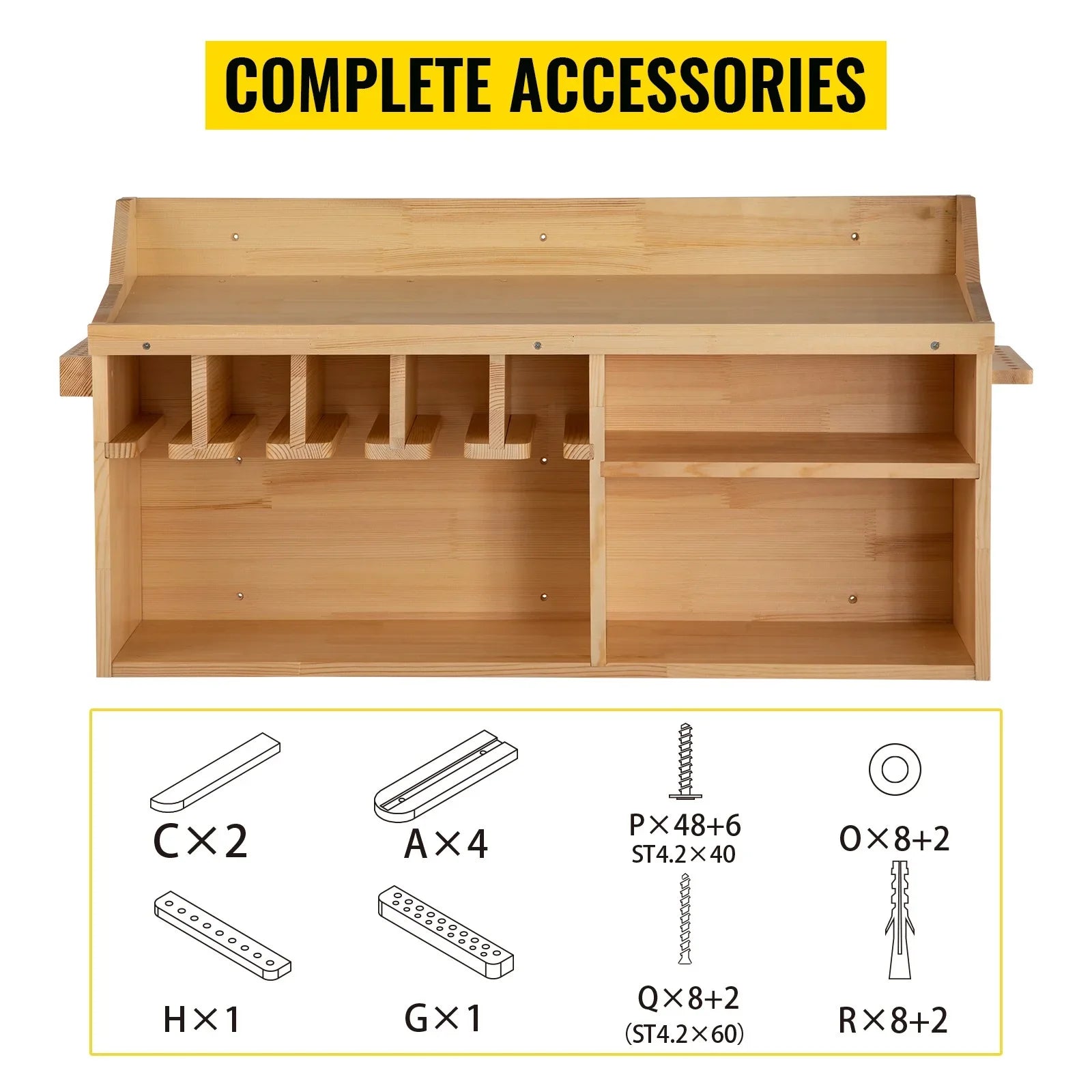 BENTISizeM Power Tool Organizer Drill Wall Tool Holder 5 Sizelots 4-shelf Wall Mounted