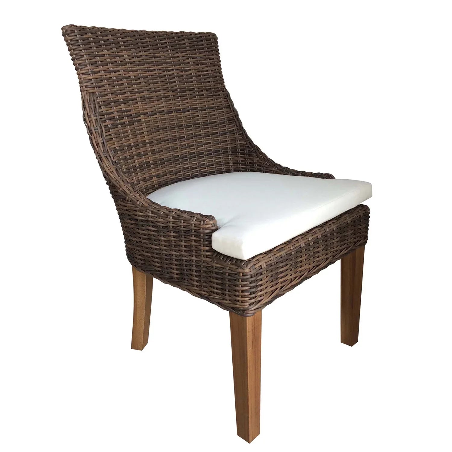 Padma's Plantation Alfresco Wicker Patio Dining Chair in Crocodile Green Rattan