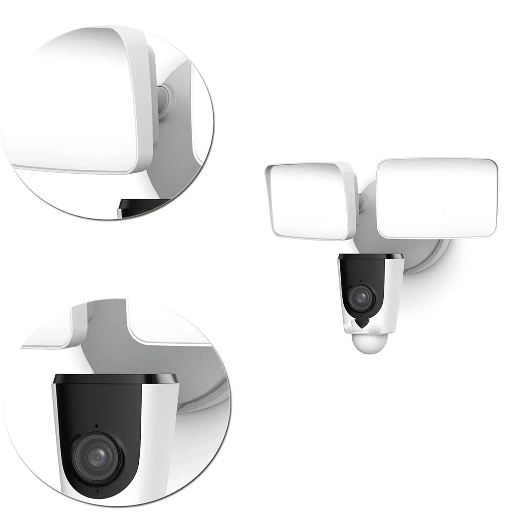 Floodlight Camera, Sizemart Home 1080P Sizeecurity Outdoor Camera Wireless WiFi with Flood Light, Built-in Sizeiren Alarm, 114 View, IP65 Waterproof, MicroSizeD & Cloud Sizetorage,