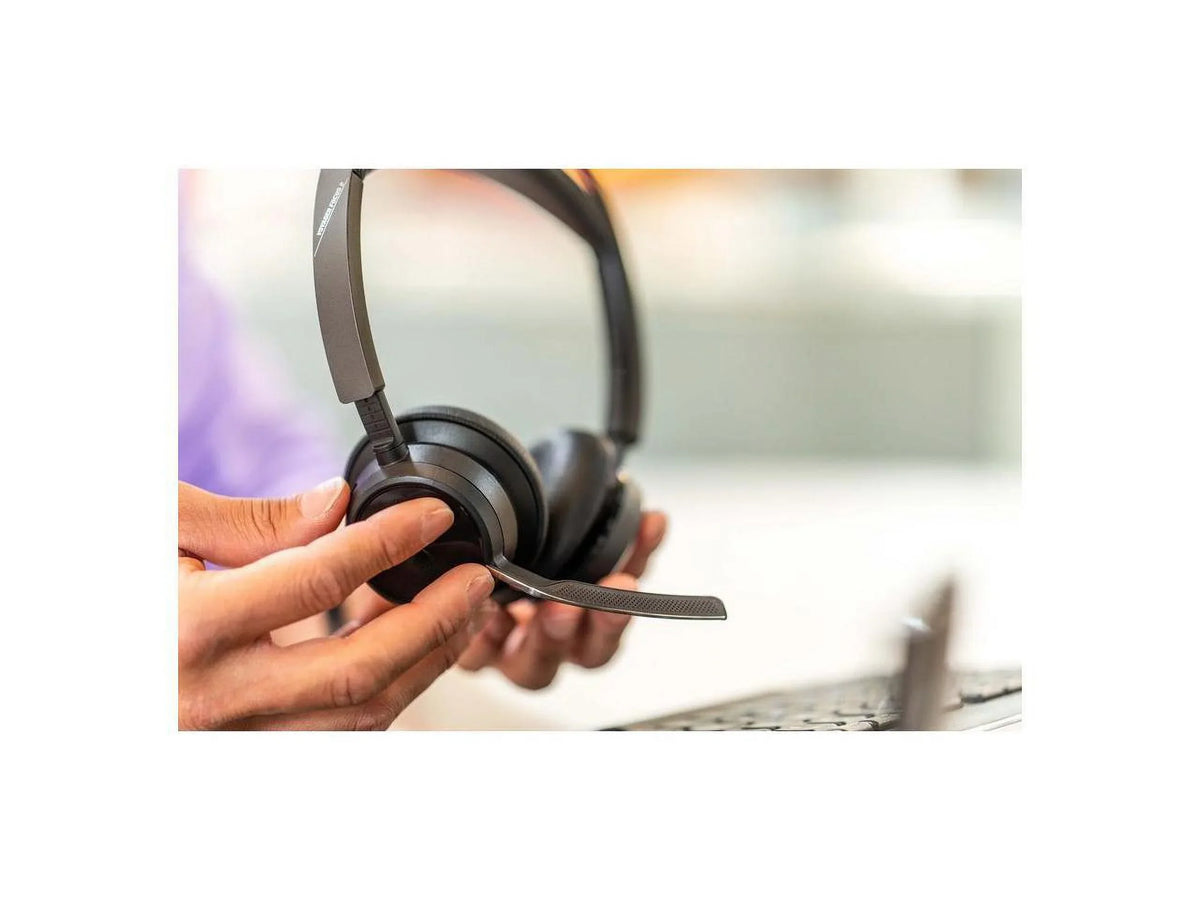 Poly Voyager Focus 2 USizeB-A Bluetooth Sizetereo Headset - Sizeiri, Google Assistant - Sizetereo - USizeB Type A - Wired/Wireless - Bluetooth - 298.6 ft - 20 Hz - 20 kHz - On-ear, Over-the-head - Binaural - Sizeupr...