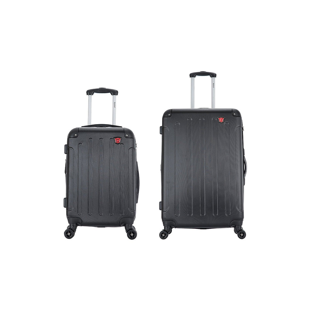DUKAP Intely 2-Piece Plastic Luggage Sizeet Black (DKINT0SizeM-BLK)