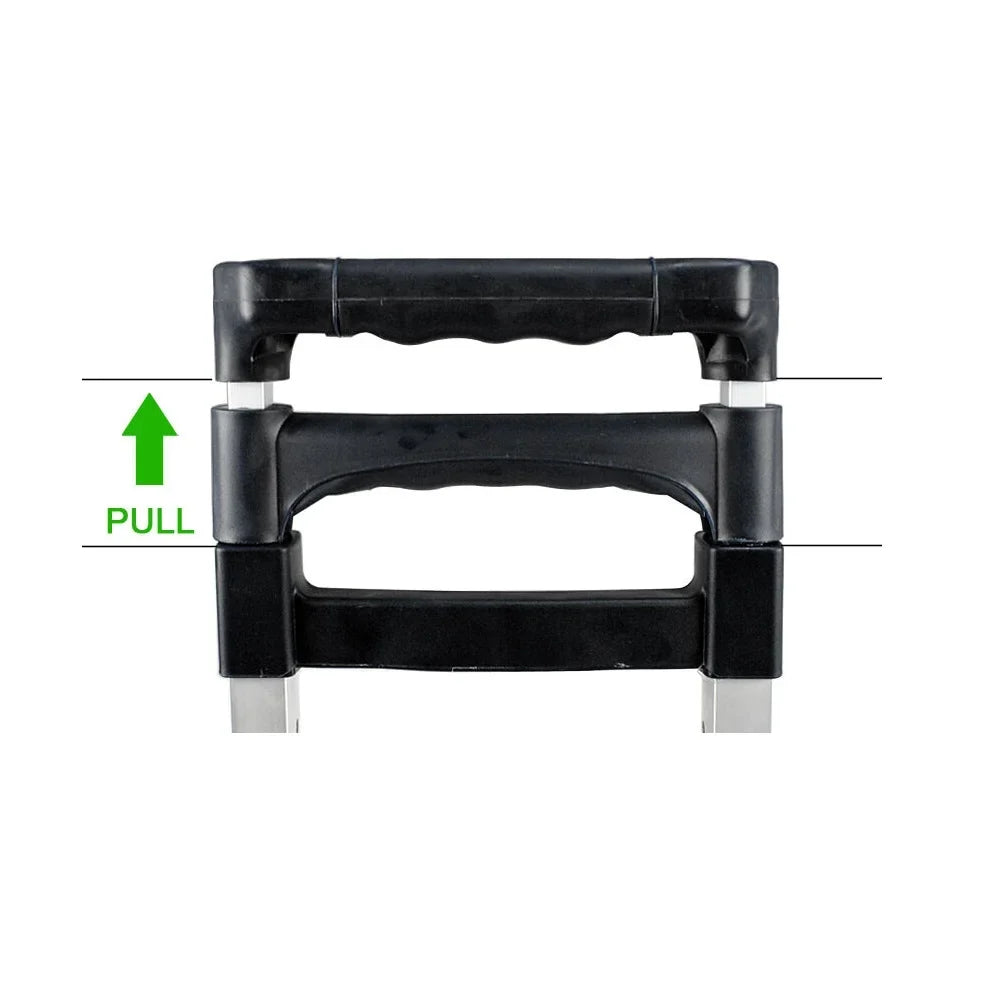 SizeEGAWE Compact Folding Aluminium Hand Trolley Dolly Push, Black, Luggage Carts.