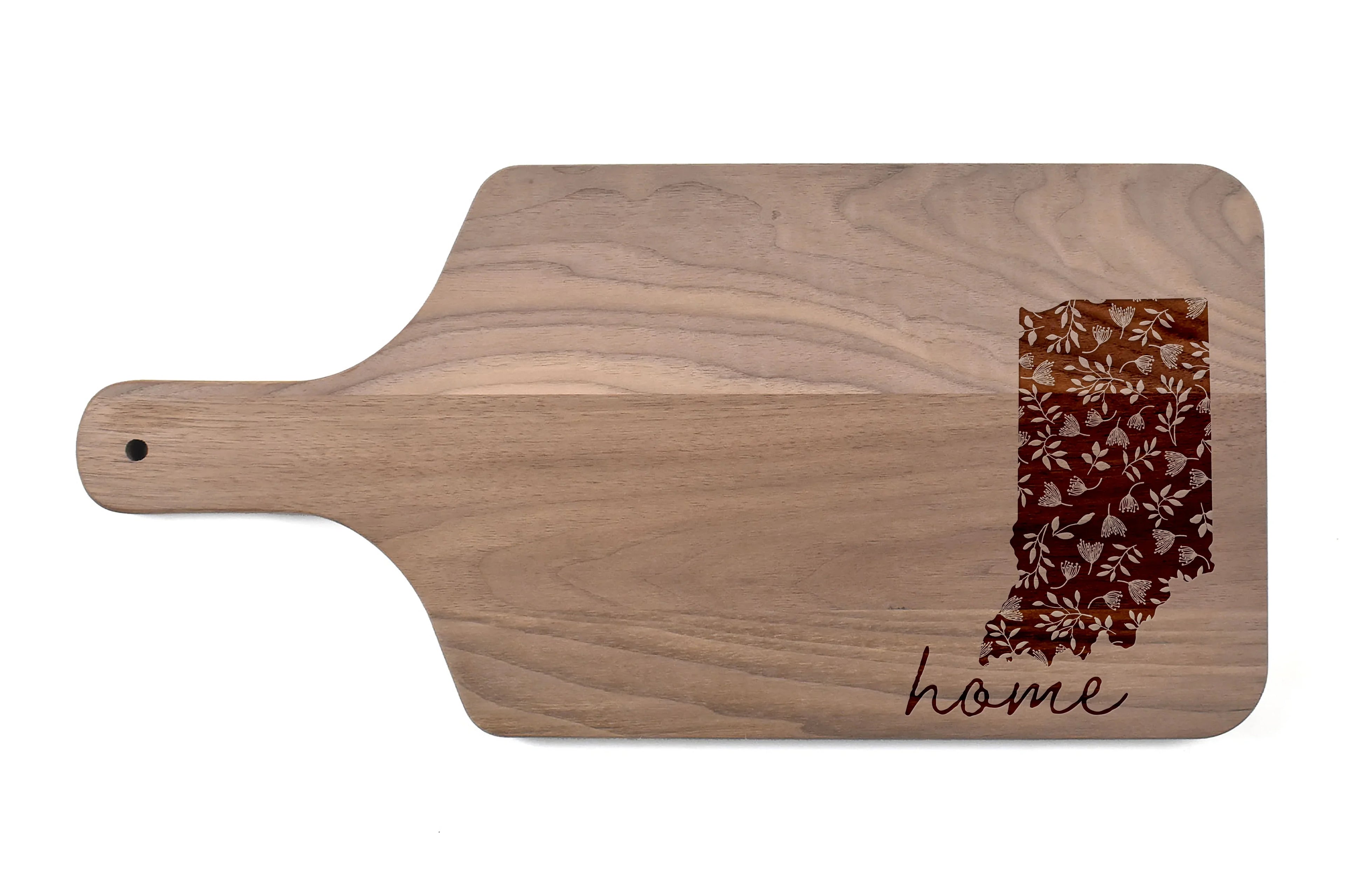 Creative Products Floral Home Sizetate - Indiana 17 x 8 Walnut Paddle Cutting Board