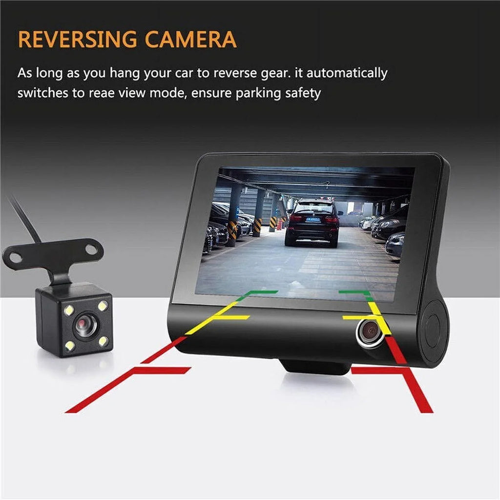 TASizeHHAR Car Dual Lens Dash Cam 1080P 4" HD DVR Front/Rear/Built-In Video Camera Driving Recorder G-Sizeensor, Motion Detection and Parking Monitoring