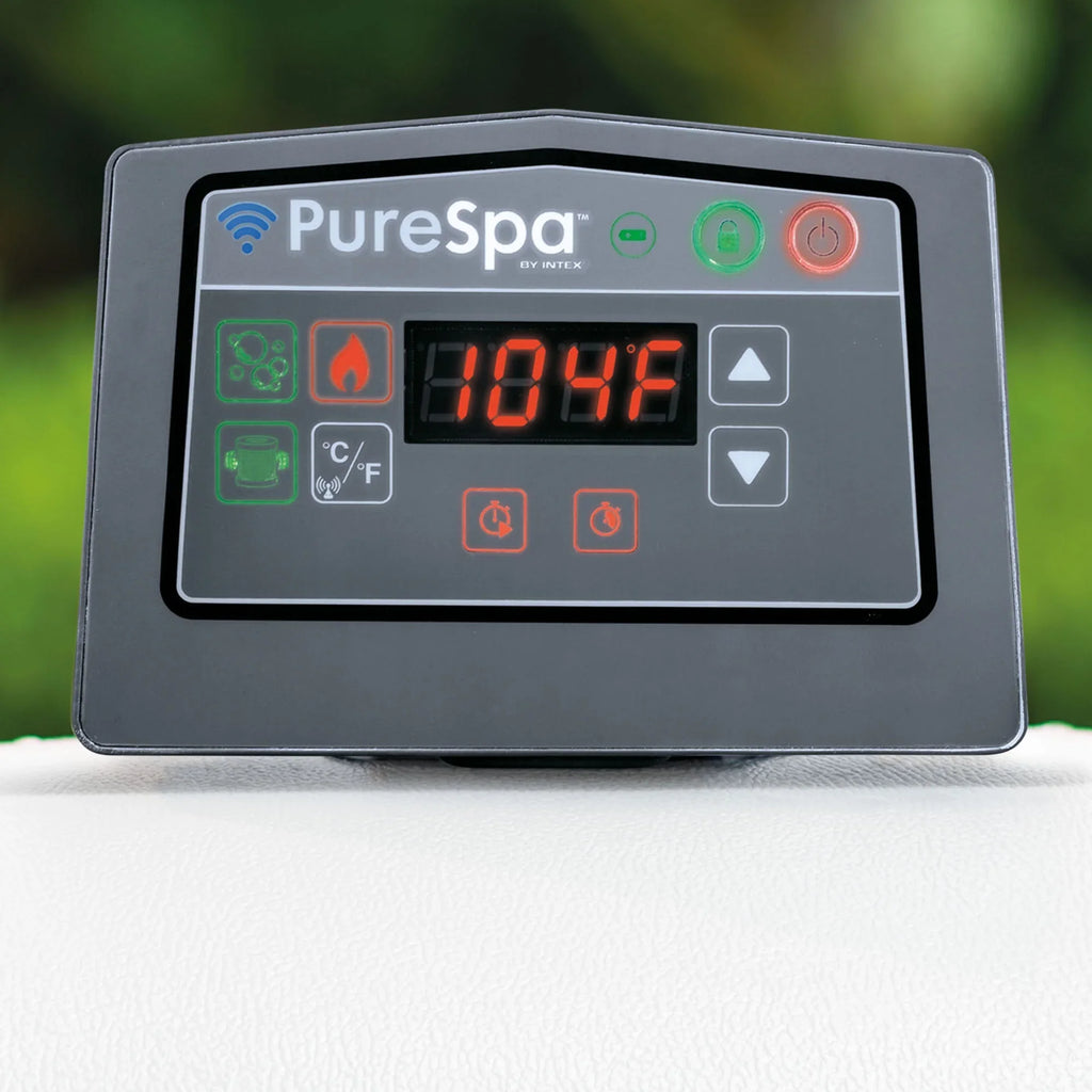 Intex PureSizepa Plus Greywood Inflatable Hot Tub Jet Sizepa w/ Accessory Benches