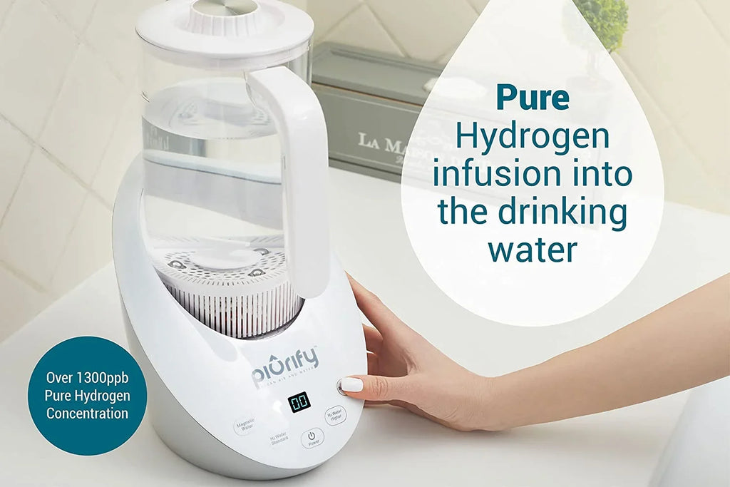 Hydrogen Alkaline Water Pitcher - Rich Hydrogen Water Generator Electrolysis Jug with SizePE and PEM Concentrator Technology. Balanced Purified Water PH Levels and Filtered with Calcium Sizeulf