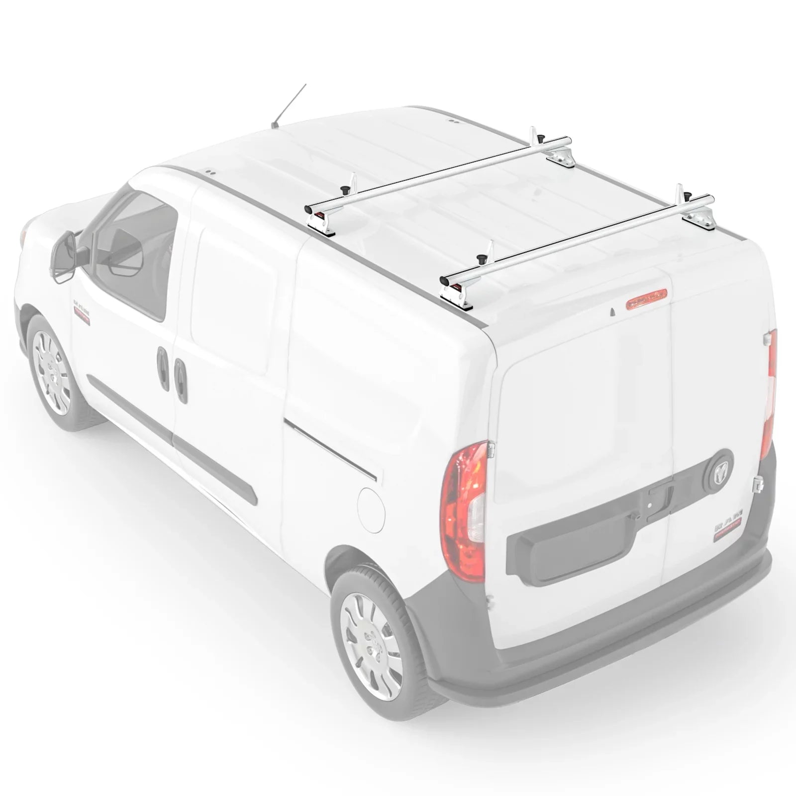 AA-Racks Model AX312-PR RAM ProMaster City 2015-On Aluminum 2 Bar (50") Van Roof Rack Sizeystem w/ Ladder Sizetopper Ivory