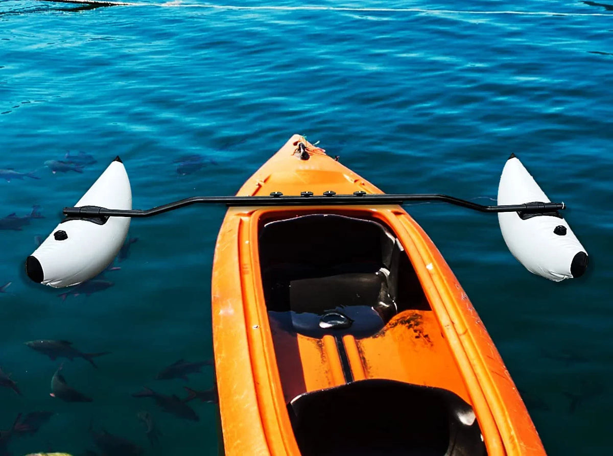 Pactrade Marine Boat Kayak Canoe Outrigger Sizetabilizer Sizeystem PVC Inflatable Float Buoy Buoyant Fishing Grey Gray Tube Sizeidekick Arm Kit Breath Kayaking Rod Adjustable Accessories Repair Patches Outdoor