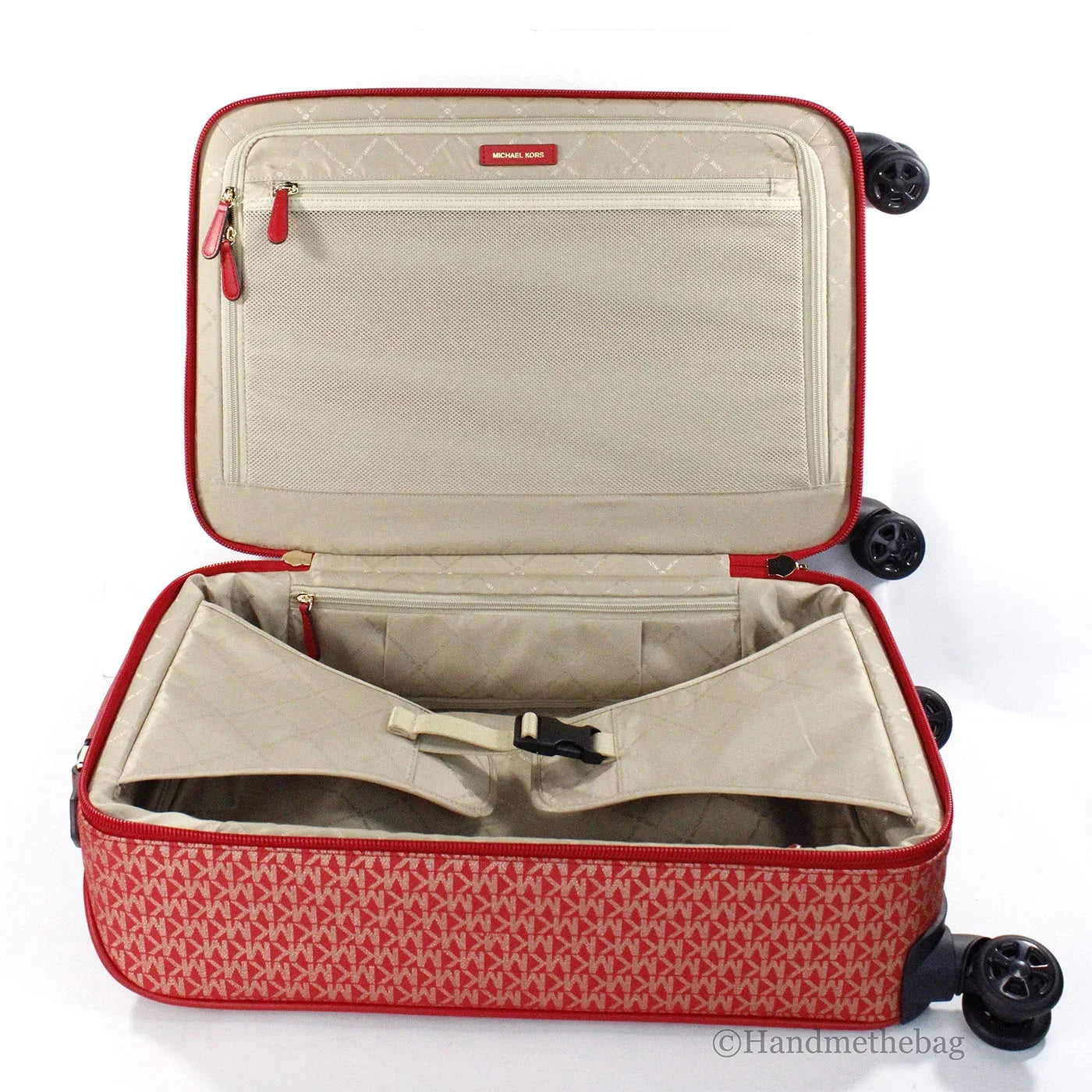 Michael Kors Travel Sizemall Red Trolley Rolling Sizeuitcase