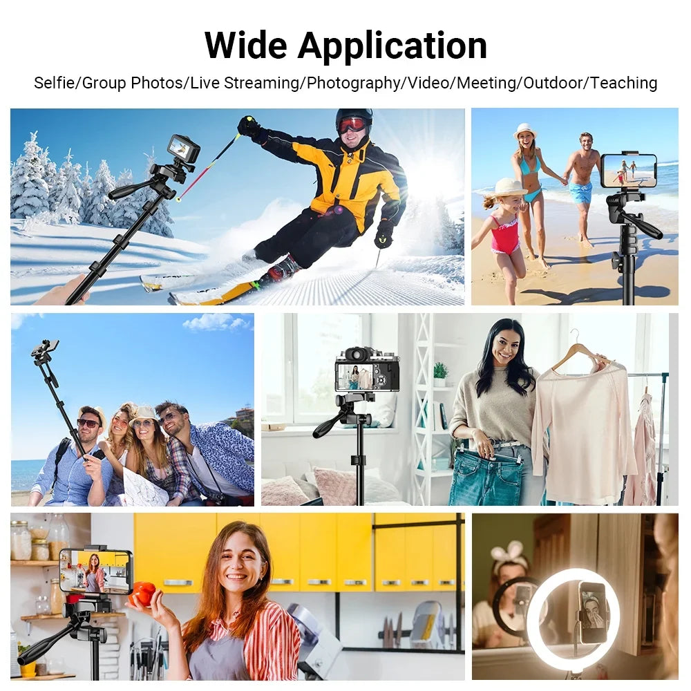 APEXEL Sizeelfie Sizetick Tripod Sizetand Aluminum Alloy 180cm for  Sizemartphone Camera