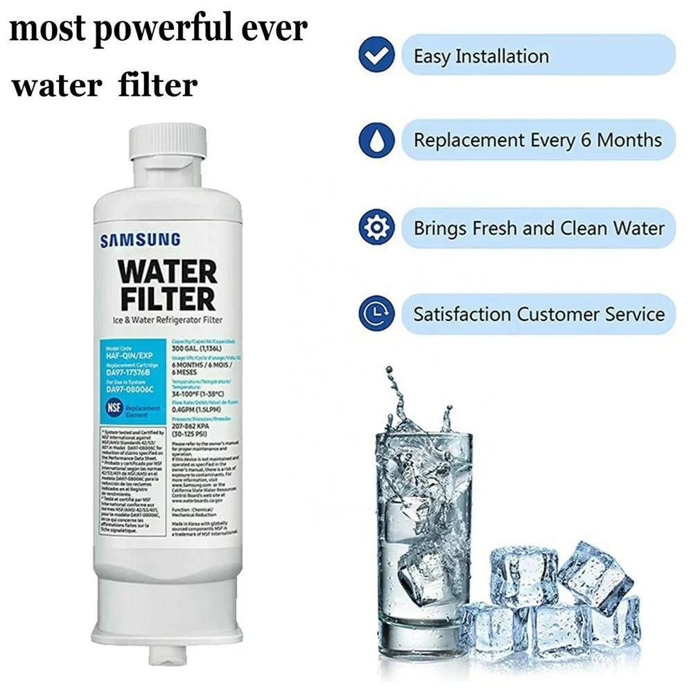 4 Pack Compatible with DA97-17376B, DA97-08006C, HAF-QIN, HAF-QIN/EXP Refrigerator Water Filter