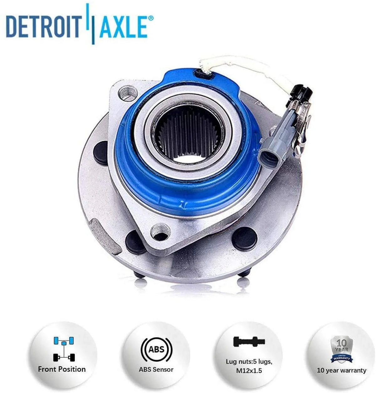 Detroit Axle - Wheel Bearing Hub Front for Chevy Impala Monte Carlo Buick Lucerne LaCrosse Cadillac DTSize Deville Rear for Chevrolet Uplander Venture Buick Rendezvous Wheel Bearing & Hub Front or Rear
