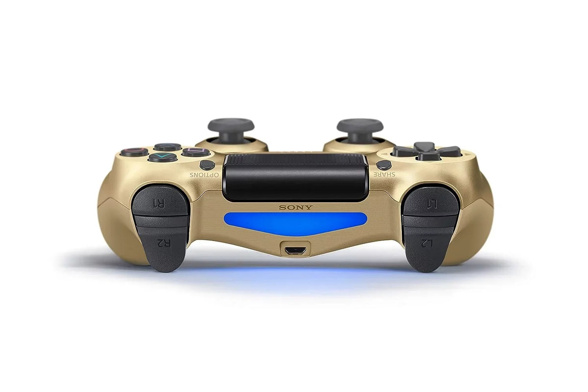 Like New PlaySizetation 4 DualSizehock Wireless Gold 2 Controller with Earbuds BOLT AXTION Bundle