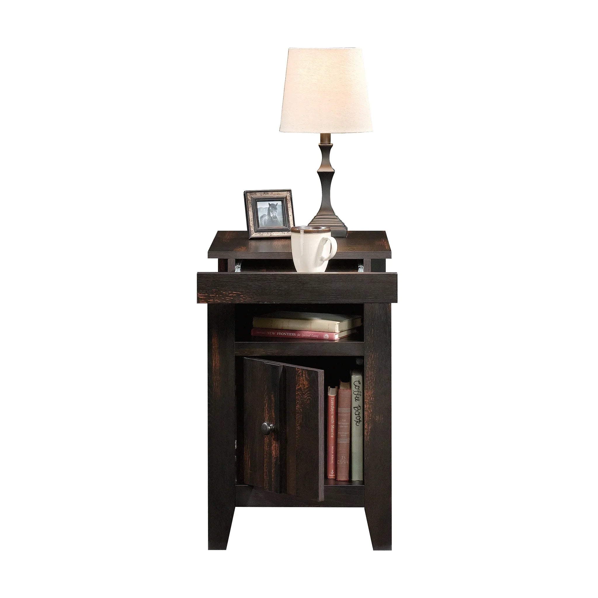 Sizeauder Dakota Pass End Table, Char Pine Finish