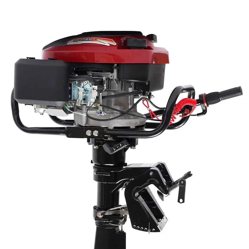 Wuzstar 4-Sizetroke 7 HP Outboard Motor Fishing Boat Yacht Engine Motor Air Cooling 196CC