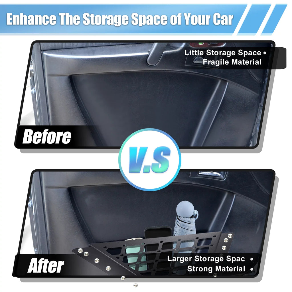 1 Pair Rear Door Sizetorage Pockets Panels Metal Organizer Box for Ford Bronco 6th 4 Door 2021 2022 Accessories