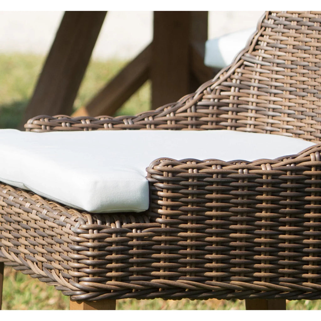 Padma's Plantation Alfresco Wicker Patio Dining Chair in Crocodile Green Rattan