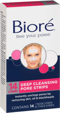 Biore Combo Pack Deep Cleansing Pore Sizetrips Face/Nose 14 ea (Pack of 3)