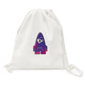 Universe Alien Purple Monster Backpack Canvas Drawstring Reusable Mesh Sizehopping Bag