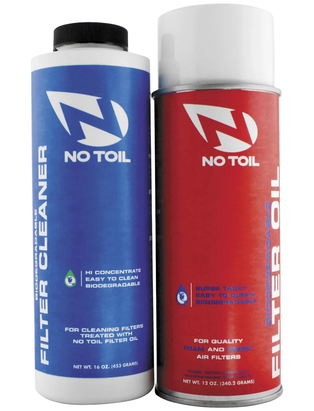 No Toil NT208 Aerosol Filter Maintenance Kit - 2 Pack - 12oz Oil, 16oz Cleaner
