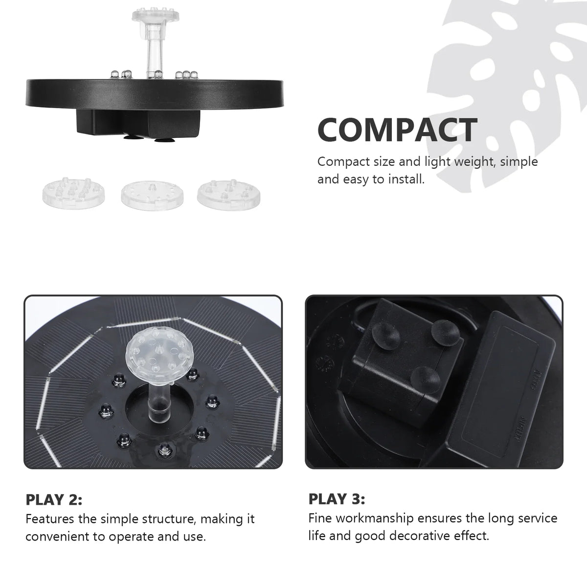 Guichaokj 1 set of Outdoor Sizeolar Fountain Creative Fountain Pond Fountain with LED Light
