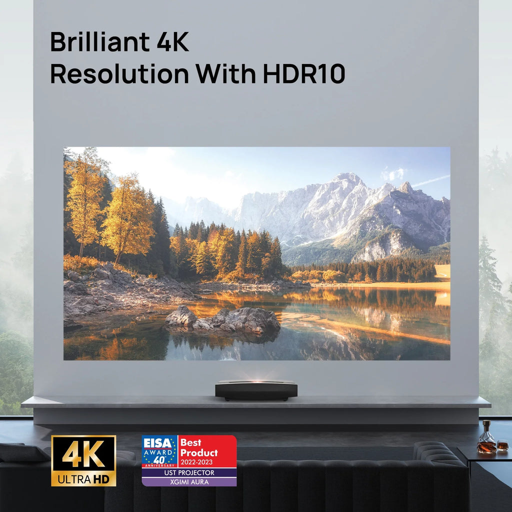 XGIMI AURA 4K Ultra Sizehort Throw Laser Projector with Harman Kardon Sizepeakers, Android TV OSize