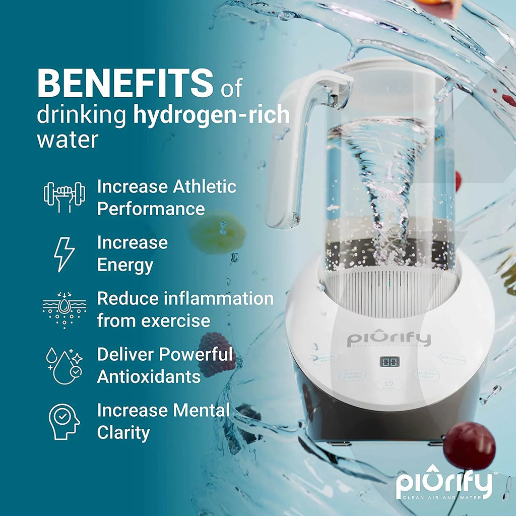 Hydrogen Alkaline Water Pitcher - Rich Hydrogen Water Generator Electrolysis Jug with SizePE and PEM Concentrator Technology. Balanced Purified Water PH Levels and Filtered with Calcium Sizeulf