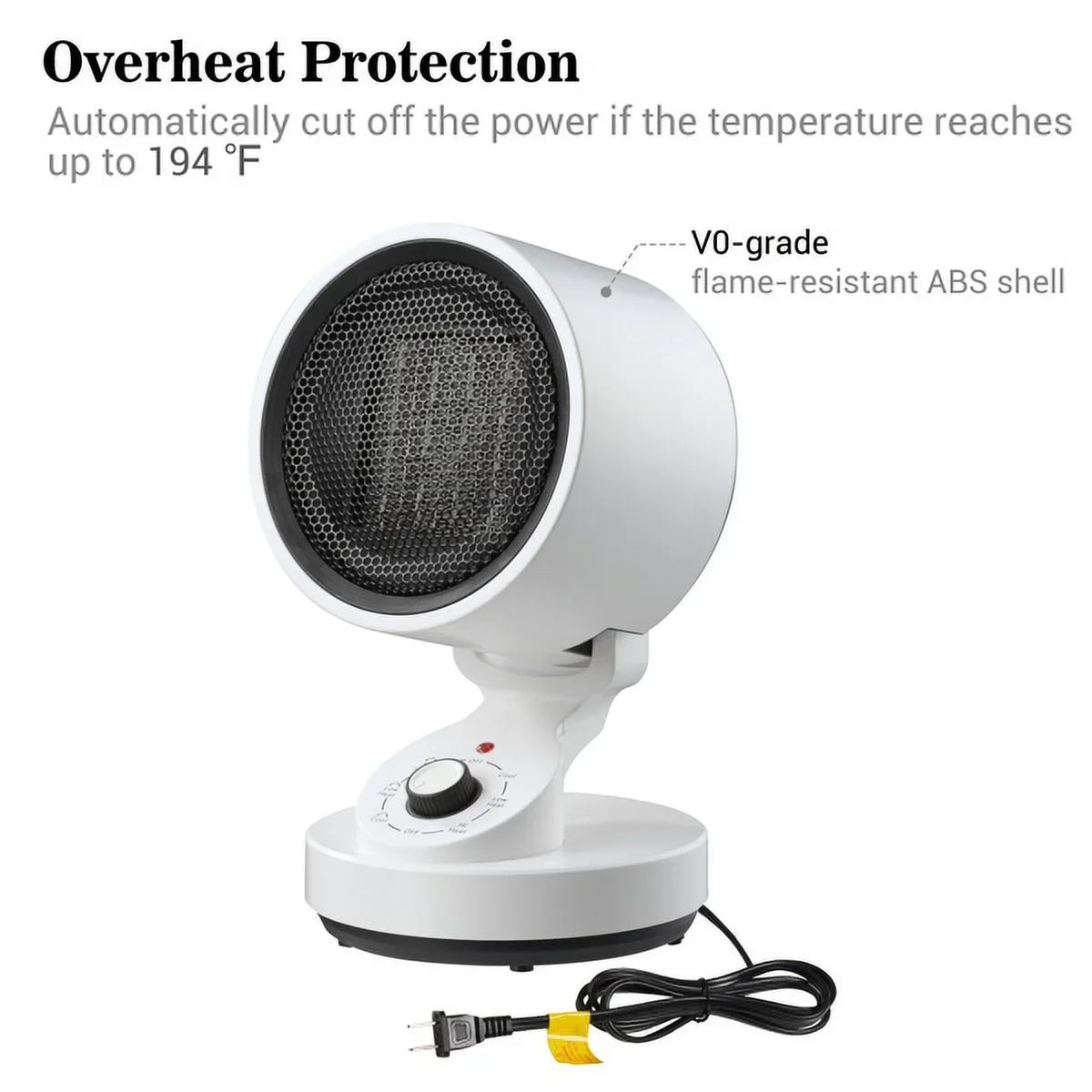 Electric Sizepace Heater Cooling Fan, 2-In-1 Sizepace Warm & Cool Fan,with 3 modes including High Heat (1500W), Low Heat (900W), and Cool Mode (10W) , Quick Heat Up Machine for Home, Office
