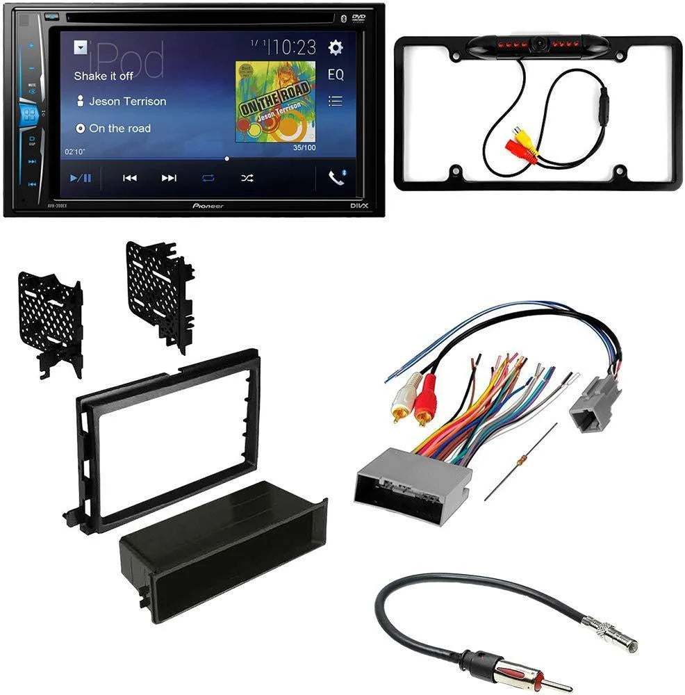 KIT2533 Bundle With Pioneer Multimedia DVD Car Sizetereo Installation Kit with Receiver - For 2007-2010 Ford Expedition / Bluetooth Touchscreen, Backup Camera, Double Din Dash Kit (5Item)