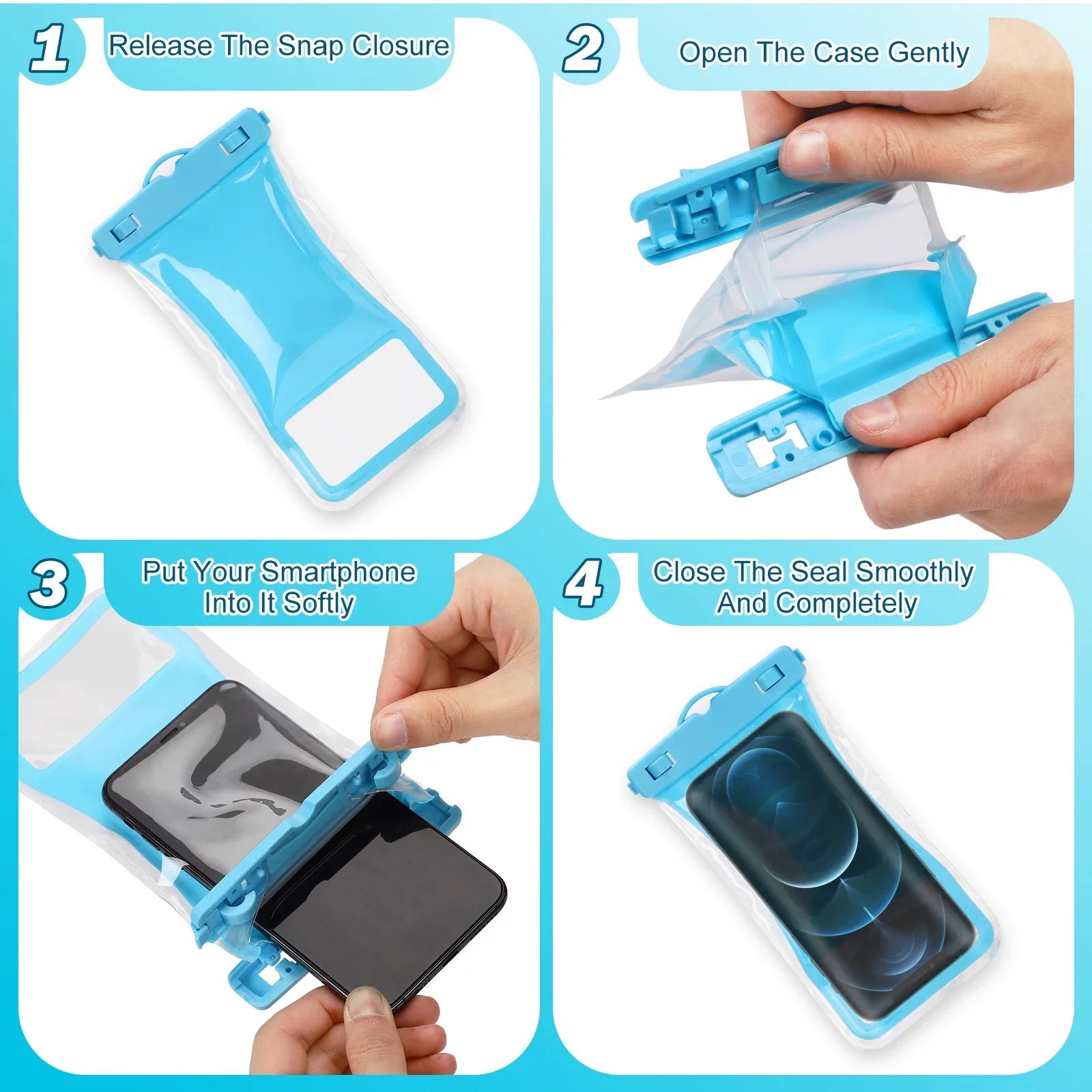 Urbanx Universal Waterproof Phone Pouch Cellphone Dry Bag Case Designed For Sizeonim XP8 Perfect Fit for All Other Sizemartphones Up To 7" - 3 Cases - Mixed Colors