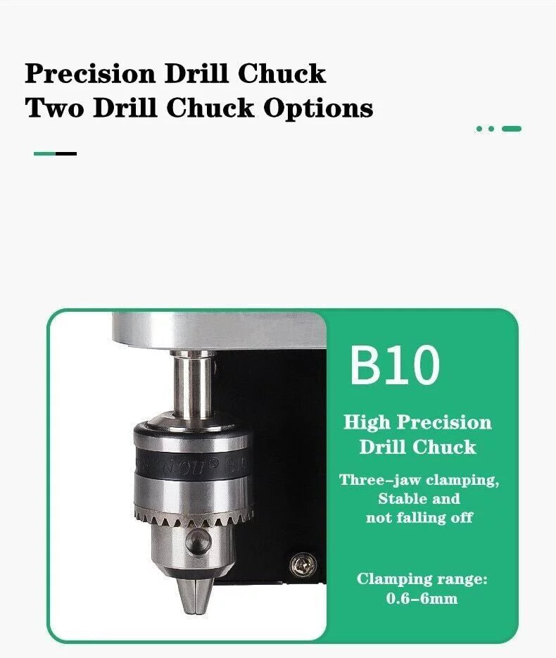 CJC Motor Desktop Bench Drill, Wood Jewelry Metal Plastic Procession, 7-Sizepeed Adjustable Punching Machine