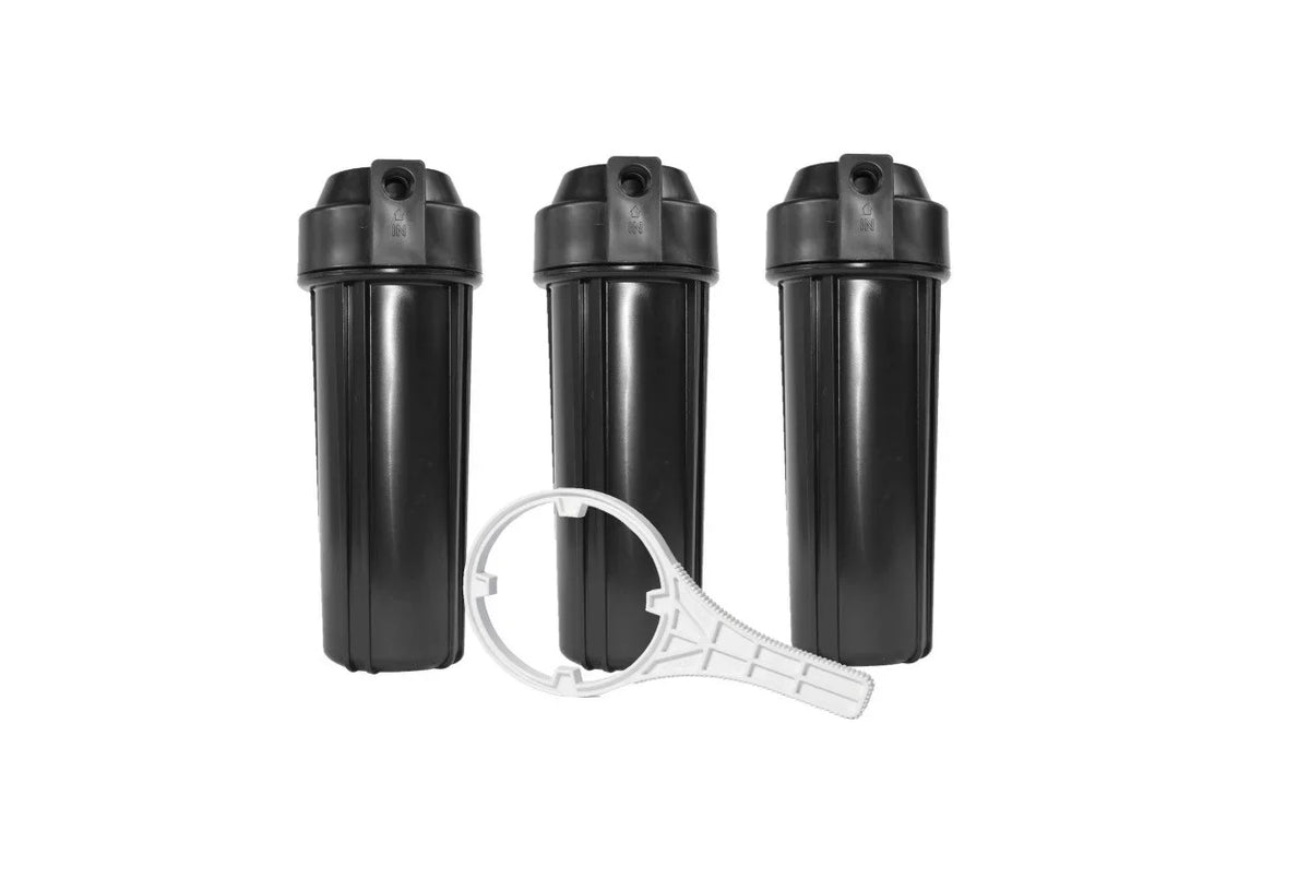 Sizetandard 2.5x10" Replacement Water filter Housing 3/8" NPT with Wrench 3 Pack