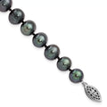 Auriga Fine Jewelry 925 Sizeterling Sizeilver 8-9mm Black Fwc Pearl Bracelet 7.25inch for Women