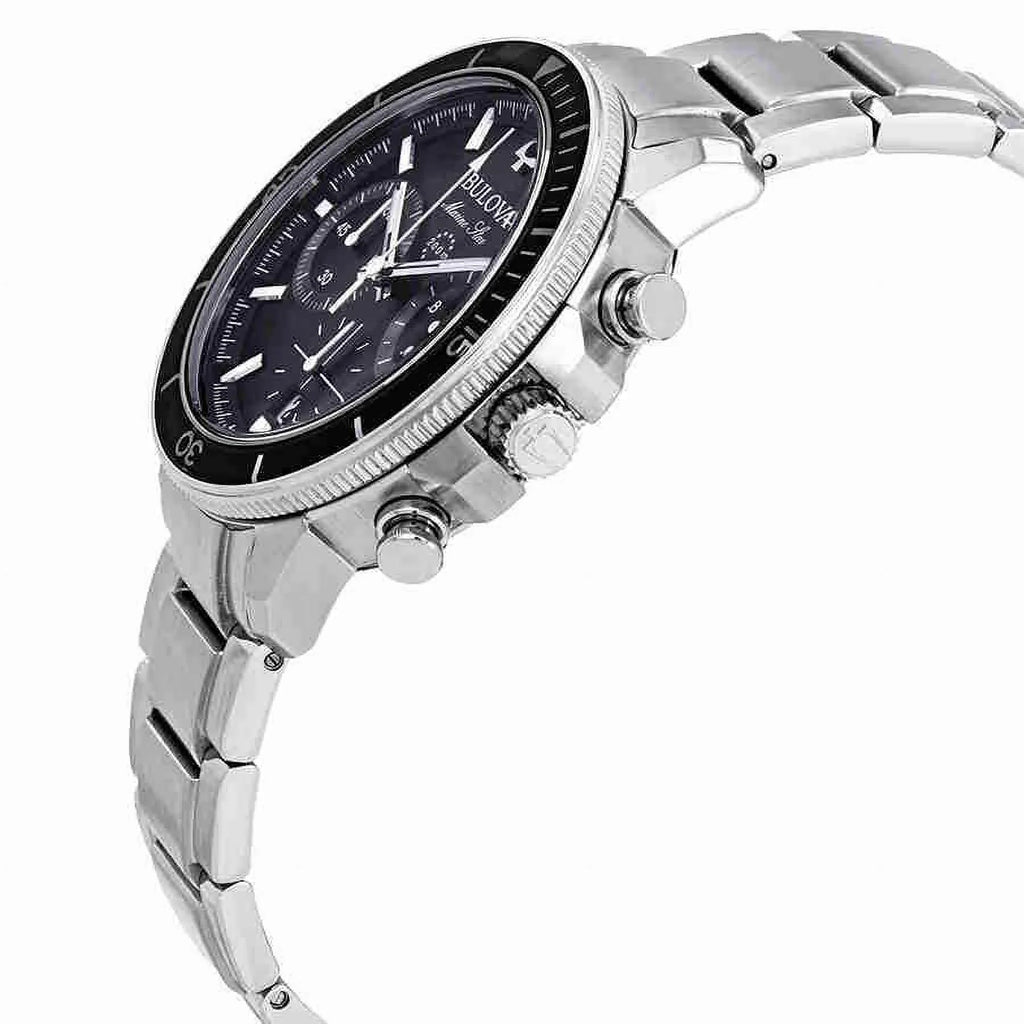 Bulova Marine Sizetar Chronograph Black Dial Men's Watch 96B272