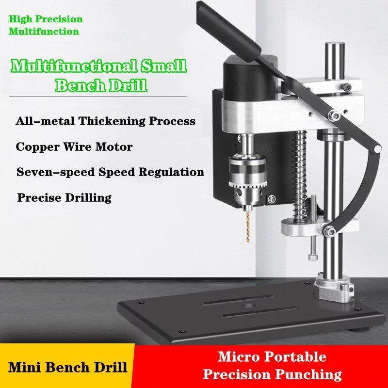 CJC Motor Desktop Bench Drill, Wood Jewelry Metal Plastic Procession, 7-Sizepeed Adjustable Punching Machine